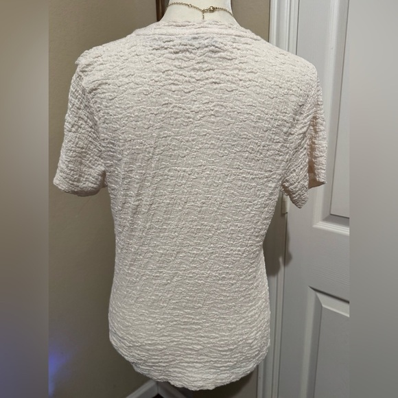 Vince Smocked Shrunken Shirt in Off White/Cream Cotton Blend Size Medium NWOT - Picture 5 of 10